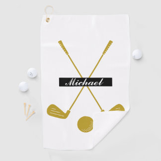 Serviette De Golf Élégant script cursif Nom personnalisé Logo