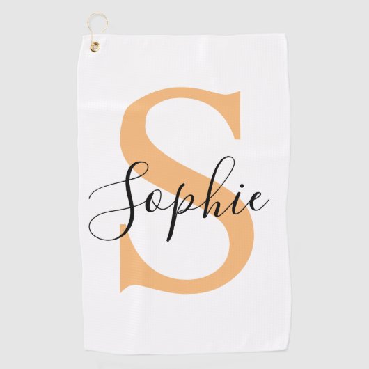 Serviette De Golf Elegant Script Custom Name Personalized Gift (Devant)