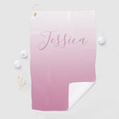 Serviette De Golf Élégant script et rose modifiable (n'importe quell (En situation)