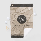 Serviette De Golf Elégant Sepia Toned Cracked Stones (En situation)