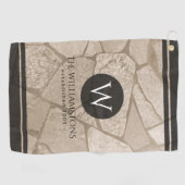 Serviette De Golf Elégant Sepia Toned Cracked Stones (Horizontal)