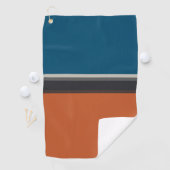 Serviette De Golf Elégant Silver Grey Marine Orange Red Blue Stripes (En situation)