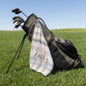 Serviette De Golf Élégant tatan bleu crème Monogramme (Vert)