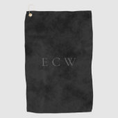 Serviette De Golf Elégant Timbre Faux Sophistiqué Noir (Devant)