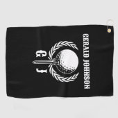 Serviette De Golf Elégante conception de monogramme de golf avec cou (Horizontal)