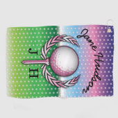 Serviette De Golf Elégante Dames Monogram Golf Design (Horizontal)