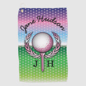 Serviette De Golf Elégante Dames Monogram Golf Design (Devant)