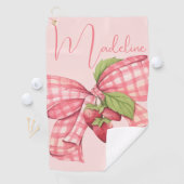 Serviette De Golf Elégante Fille Rose Bow (En situation)