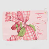 Serviette De Golf Elégante Fille Rose Bow (Horizontal)
