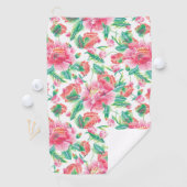 Serviette De Golf Élégante Fleurs rose vif Motif Fille rose (En situation)