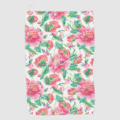 Serviette De Golf Élégante Fleurs rose vif Motif Fille rose (Devant)