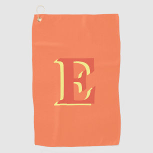 Serviette De Golf Élégante Lettre initiale 3D rouge orange   Corail