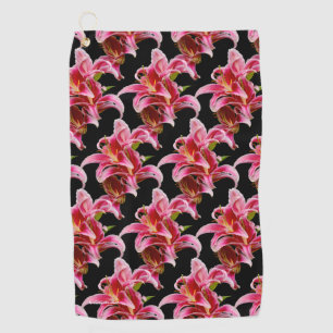 Serviette De Golf Élégante Lys orientaux roses