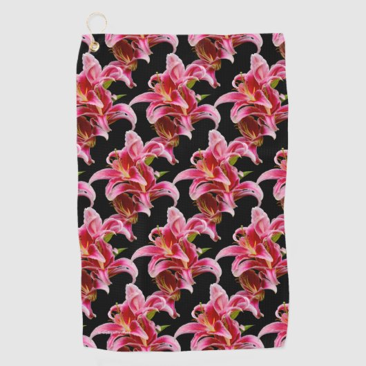 Serviette De Golf Élégante Lys orientaux roses (Devant)