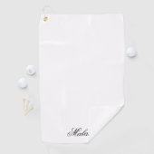 Serviette de golf élégante personnalisée avec nom (En situation)