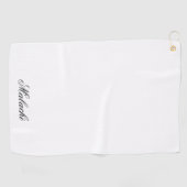 Serviette de golf élégante personnalisée avec nom (Horizontal)