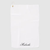 Serviette de golf élégante personnalisée avec nom (Devant)