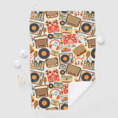 Serviette De Golf Éléments musicaux rétro (En situation)
