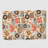 Serviette De Golf Éléments musicaux rétro (Horizontal)