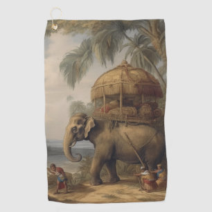 Serviette De Golf éléphant botanique vintage avec howdah aussi