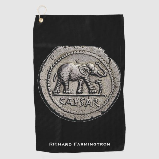 Serviette De Golf Eléphant César Romain Empereur Coin Tour (Devant)