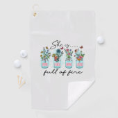 Serviette De Golf Elle est pleine de feu - Autonomisation florale dy (En situation)