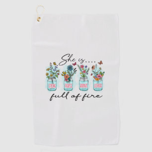 Serviette De Golf Elle est pleine de feu - Autonomisation florale dy