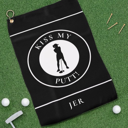 Serviette De Golf Embrasse Mon Putt Funny Golfer Humour Silhouette N