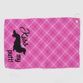 Serviette De Golf Embrasse Mon Putt Plaid Wiener Dog Cheeky Golf Ser (Horizontal)