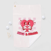 Serviette De Golf Embrous et baisers | Aimer le coeur rose mignon (En situation)