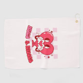 Serviette De Golf Embrous et baisers | Aimer le coeur rose mignon (Horizontal)