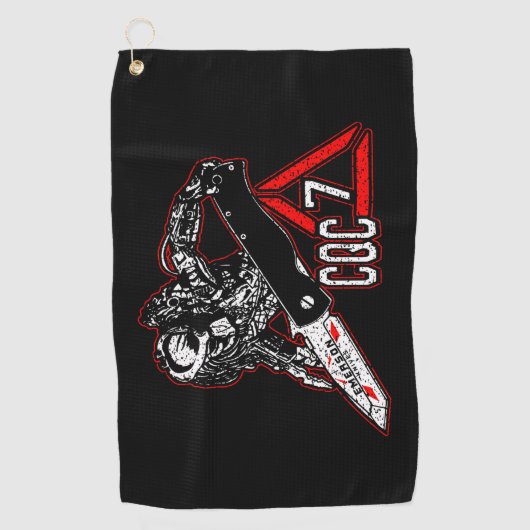 Serviette De Golf Emerson Knives CQC-7 Predator White (Devant)