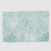 Serviette De Golf Empreinte de léopard blanc à la menthe (Horizontal)