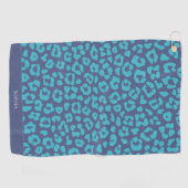 Serviette De Golf Empreinte de léopard bleu (Horizontal)