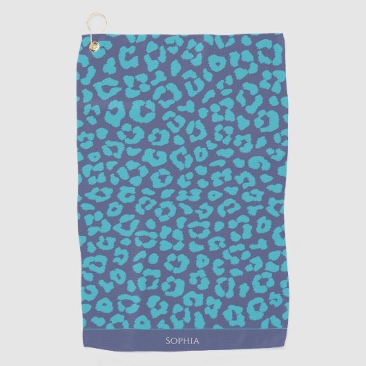 Serviette De Golf Empreinte de léopard bleu (Devant)