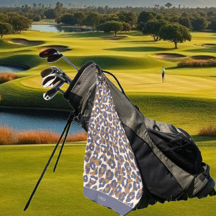Serviette De Golf Empreinte de léopard-bleu et Brown