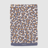 Serviette De Golf Empreinte de léopard-bleu et Brown (Devant)