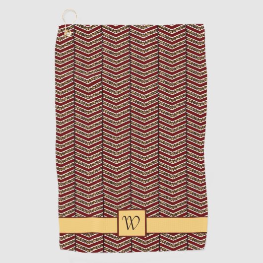 Serviette De Golf Empreinte de léopard Chevron Golf Towel (Devant)