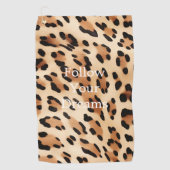 Serviette De Golf Empreinte de léopard de crème Brown chic (Devant)