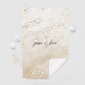 Serviette De Golf Empreinte de léopard Gold Blanc personnalisé (En situation)