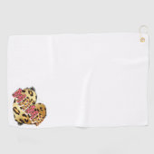 Serviette De Golf Empreinte de léopard Mama Heart Golf Towel (Horizontal)
