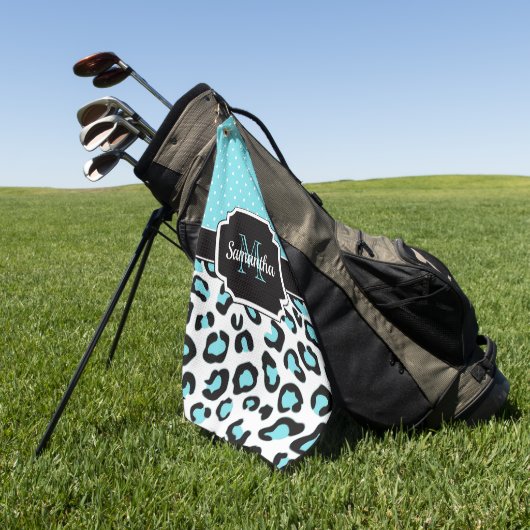 Serviette De Golf Empreinte de léopard mignon (Vert)