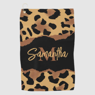 Serviette De Golf Empreinte de léopard Monogramme mignon