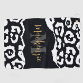 Serviette De Golf Empreinte de léopard noir et blanc (Horizontal)