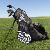 Serviette De Golf Empreinte de léopard noir et blanc (Vert)