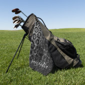 Serviette De Golf Empreinte de léopard noir et Parties scintillant (Vert)