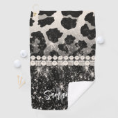 Serviette De Golf Empreinte de léopard Parties scintillant argent (En situation)