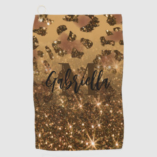 Serviette De Golf Empreinte de léopard Parties scintillant d'or
