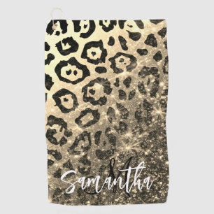 Serviette De Golf Empreinte de léopard Parties scintillant d'or