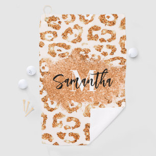 Serviette De Golf Empreinte de léopard Parties scintillant d'or